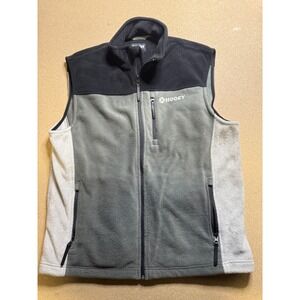 Hooey Mens Fleece Vest Full Zip Sleeveless‎ Gray Black Outdoors Casual